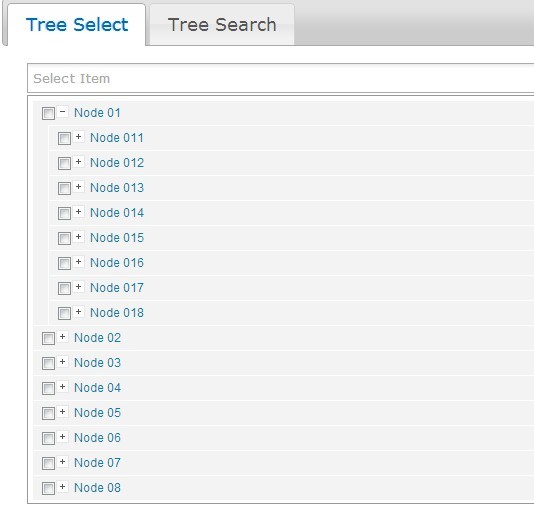 jQuery TreeSelect widget